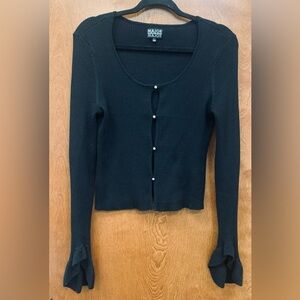 Major Label Group crop button/ruffle cardigan